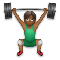 Man Lifting Weights- Medium-Dark Skin Tone emoji on LG